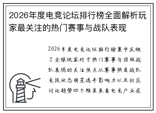 2026年度电竞论坛排行榜全面解析玩家最关注的热门赛事与战队表现 2026年度电竞论坛排行榜全面解析玩家最关注的热门赛事与战队表现